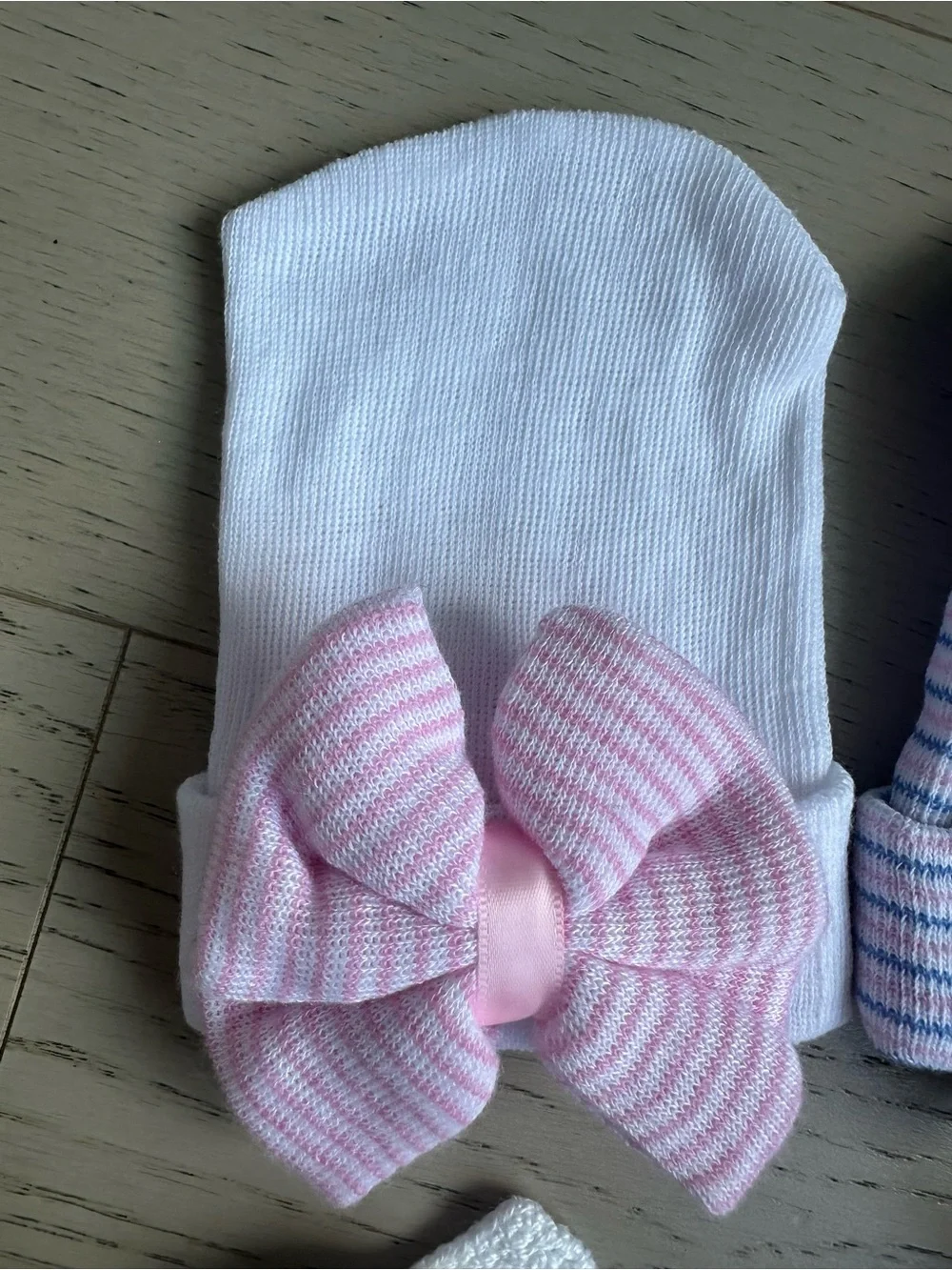 Baby Pink Bow Knit Hat and Socks Set - Kids Accessories